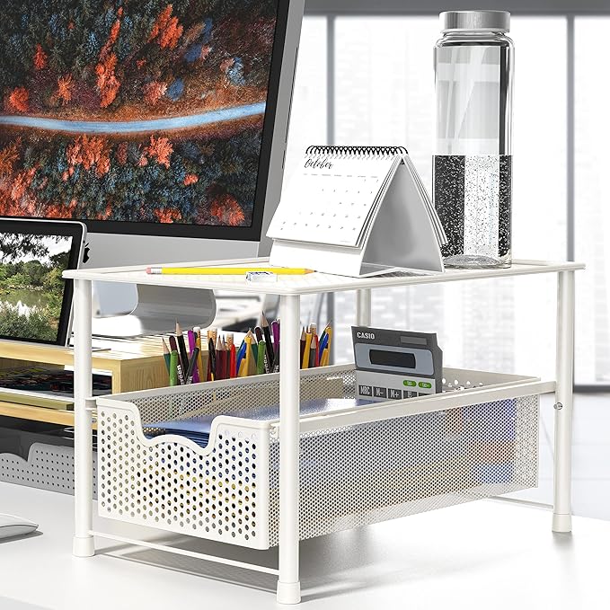 Simple Houseware Stackable Under Sink Cabinet Sliding Basket Organizer Drawer - Image 2