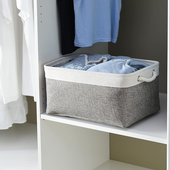 Storage Basket 16x12x8 inch Fabric Sturdy Canvas Storage Bins Organizer - Image 8