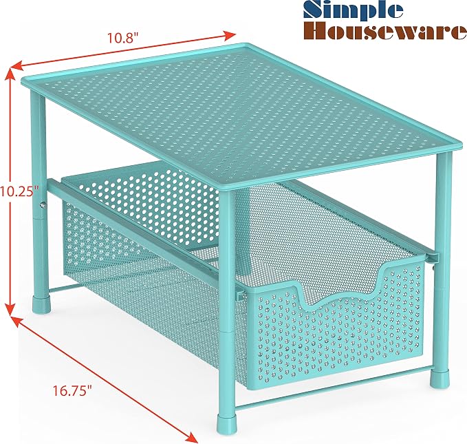 Simple Houseware Stackable Under Sink Cabinet Sliding Basket Organizer Drawer - Image 3
