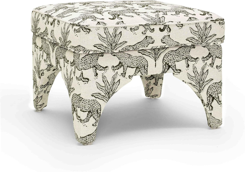 Tov Furniture Raji Jacquard Ottoman (Taupe Leopard)