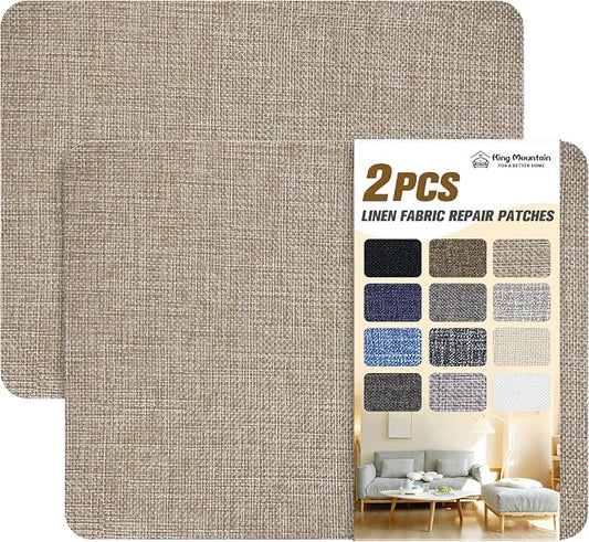 KING MOUNTAIN Coarse Linen Repair Patches, Self-Adhesive Linen Fabric Patches by ForABetterHomeLife