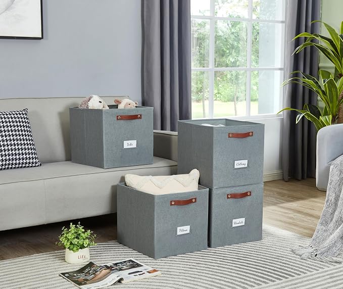 DECOMOMO Storage Cubes, Fabric Organizer Bins - Image 4