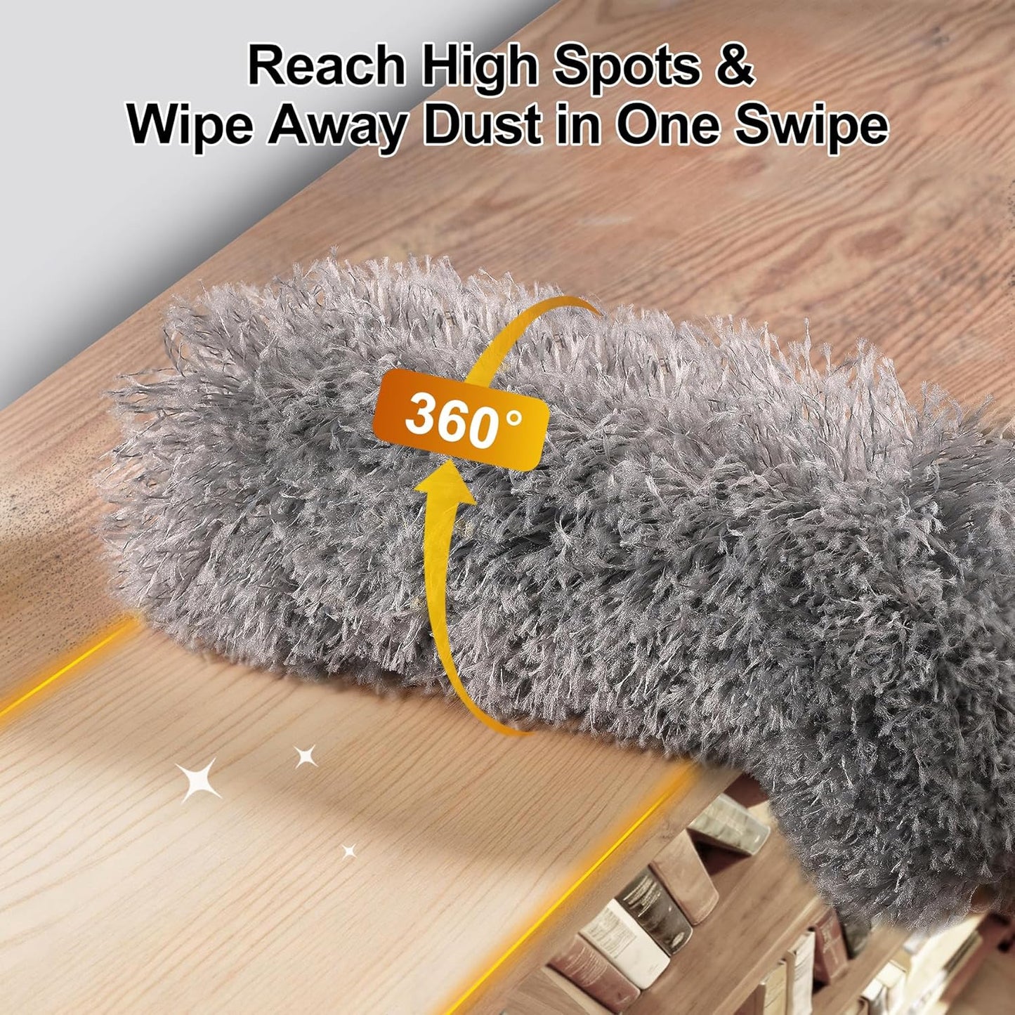 Tiumso Microfiber Feather Duster 5-in-1 Kit, Dusters for Cleaning, Duster with Extension Pole 100 Inches, Cobweb Duster, Microfiber Dusters for High Ceilings and Fans, Blinds, Cars and Furniture