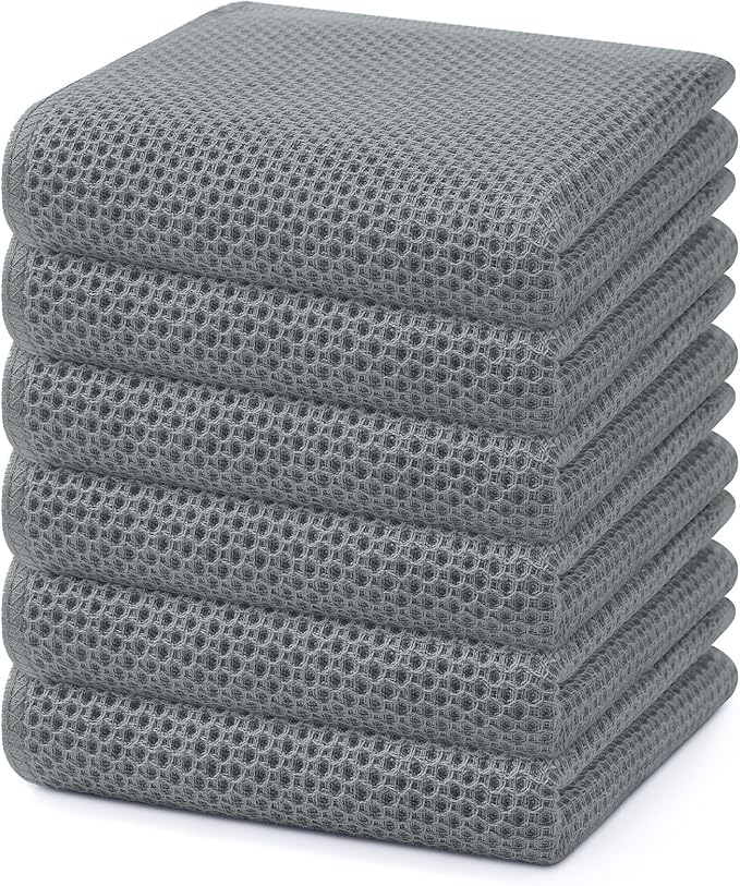 Homaxy 100% Cotton Waffle Weave Kitchen Dish Towels, Ultra Soft Absorbent Quick by Homaxy