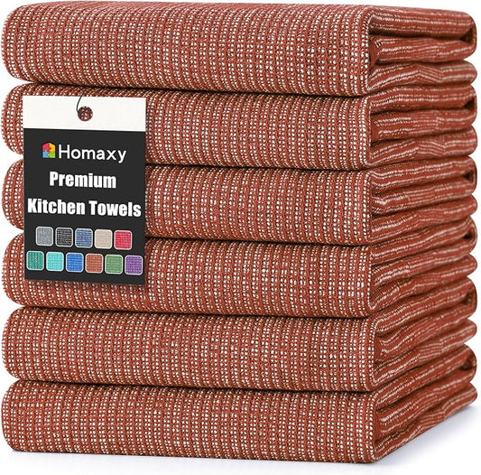 Homaxy Premium Kitchen Towels, Large Cotton Kitchen Hand Towels, Flat and Terry by Homaxy