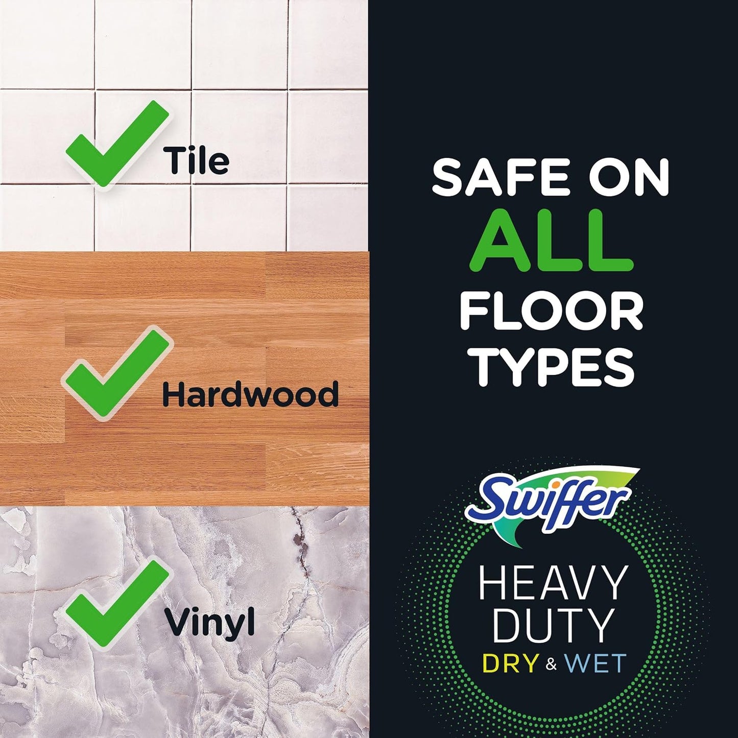 Swiffer Sweeper Heavy Duty Dry Multi-Surface Cloth Refills for Floor Sweeping and Cleaning, 20 count (2 Pack)