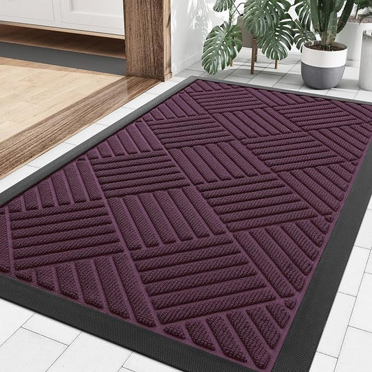 Smiry Front Door Mat Outside Entrance, Heavy Duty Outdoor Indoor Mat, Natural by Smiry