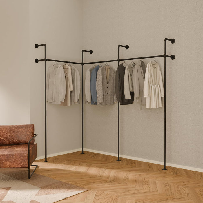 pamo Wall Mounted Clothing Rack – 87" W x 87" H, 750 lbs