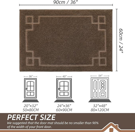 BEQHAUSE Door Mat 24" x 36", Non-Slip Door Mats Indoor Entryway Rugs Washable - Image 2