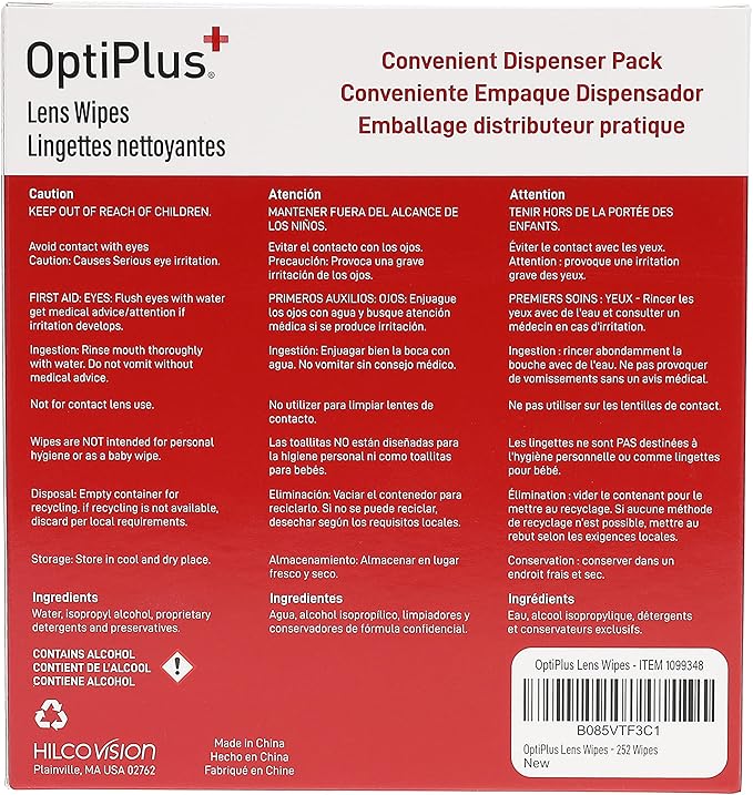 OptiPlus Eyeglass Lens Wipes l Pre-Moistened l Cleaning Wipes - Image 5