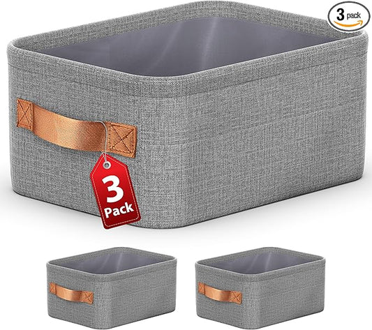 Large Storage Baskets for Shelves 3 Packs, Fabric Storage Bins for Shelves by Toolola