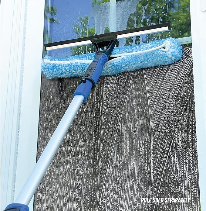 Unger Professional Connect and Clean 2-in-1 Squeegee and Scrubber, 14” Window - Image 2