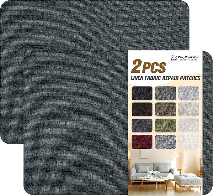 KING MOUNTAIN Fine Linen Repair Patches, Self-Adhesive Linen Fabric Patches by ForABetterHomeLife