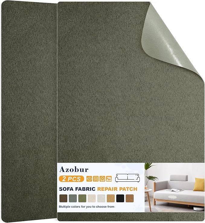 Azobur Couch Patch Repair Fabric, Microfiber Fabric, Self-Adhesive, by Azobur