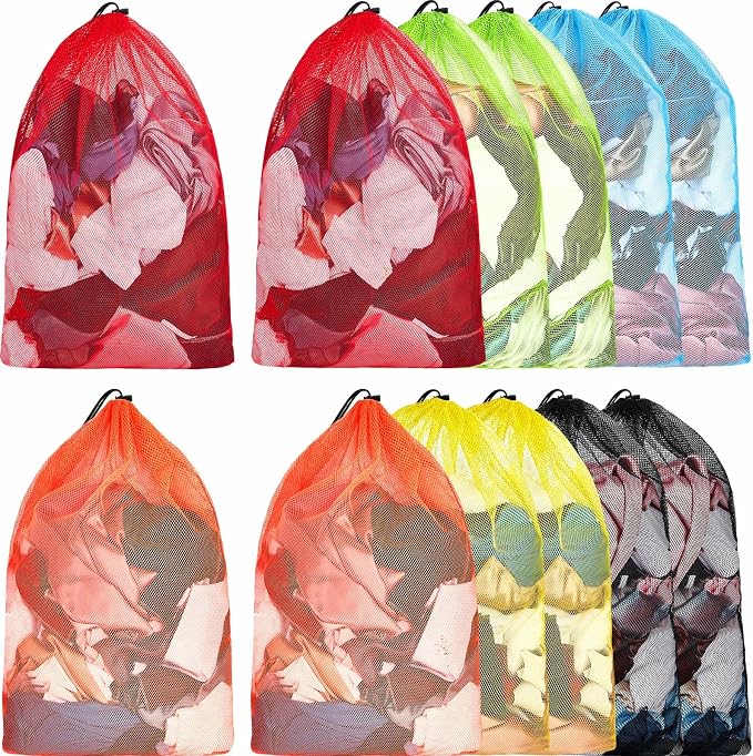 Berlune 12 Pcs Large Laundry Bag Colorful Extra Large Mesh Laundry Bag Bulk by Berlune