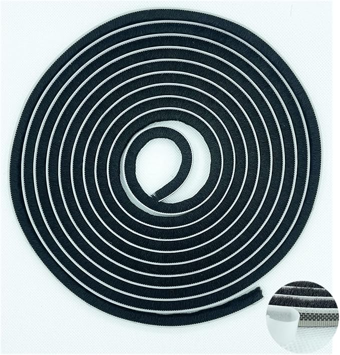 Adhesive Pile Weather Stripping, Weatherstrip Fuzzy Door Brush Strip by Zhilokdor