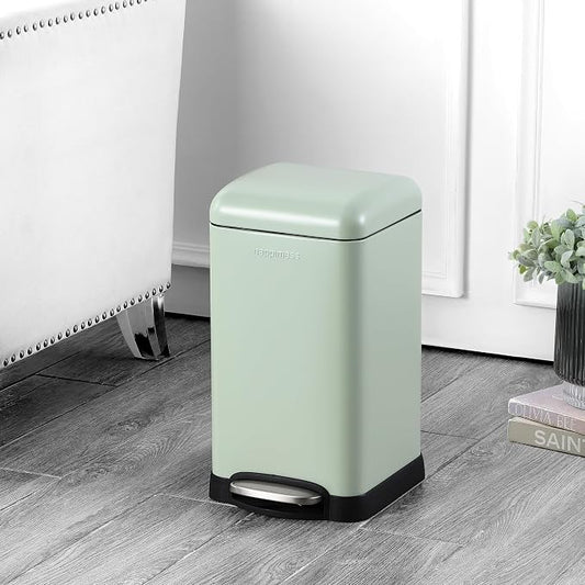 happimess HPM1012I Betty Retro Mini 3.2-Gallon Step-Open Trash Can, Fingerprint - Image 2