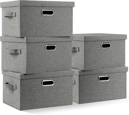 Medium 15" 21 Quart Collapsible Stackable Storage Bins by GraciadecoStorage