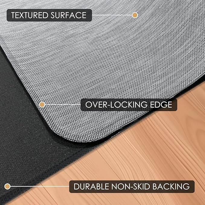 Kuyal Office Chair Mat for Hardwood Floor, Anti Slip, Non-Curve Computer Chair - Image 3