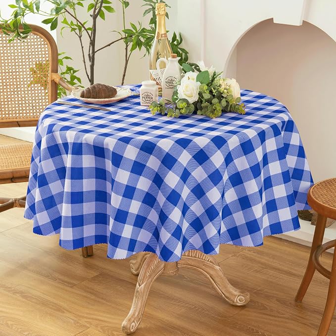Waterproof Plaid Tablecloth Fabric by Essifunia