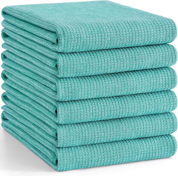 Homaxy Premium Kitchen Towels, Large Cotton Kitchen Hand Towels, Flat and Terry - Image 8