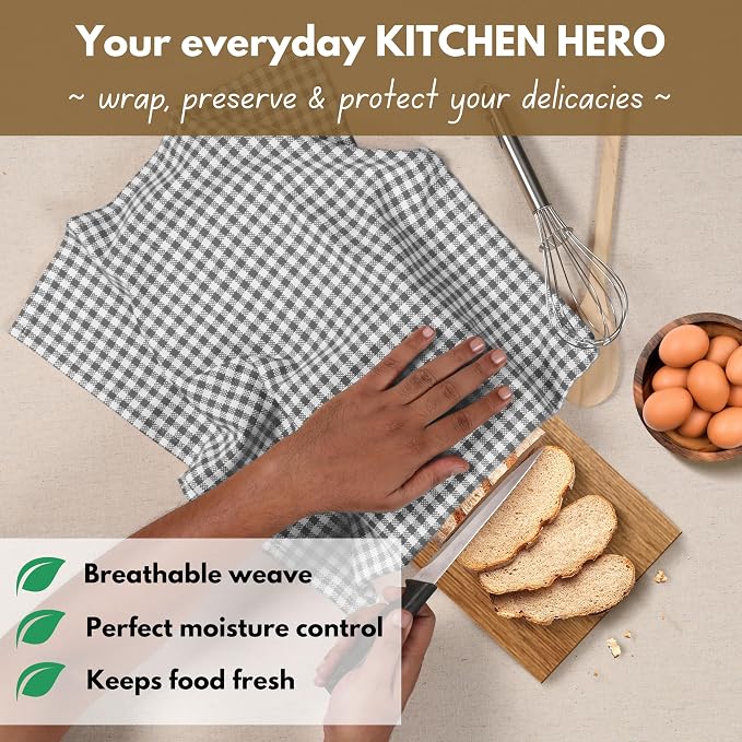 Native Fab 4 Pack Gingham Plaid Kitchen Towels 16"x26" - Image 6