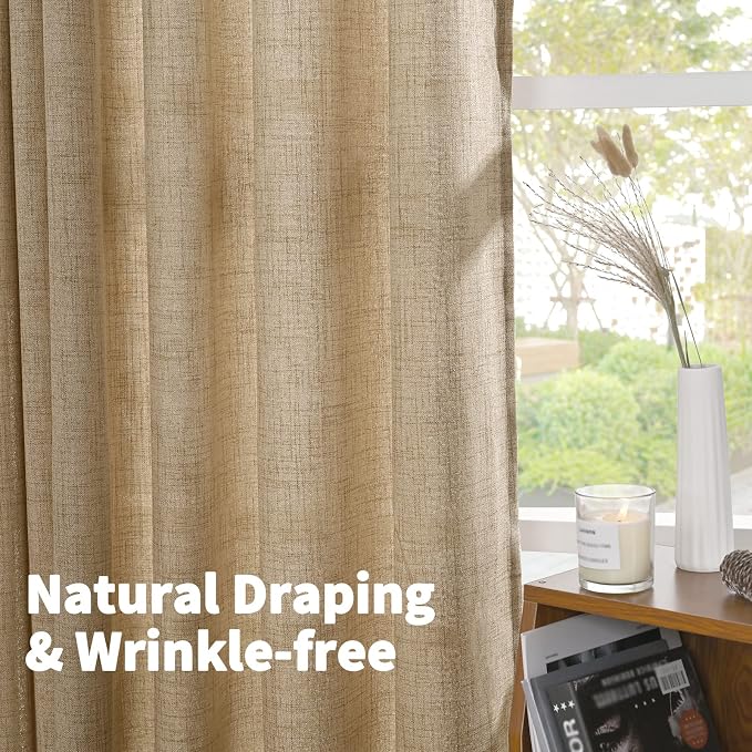 YoungsTex Toffee Linen Curtains 72 Inch Length - Image 6