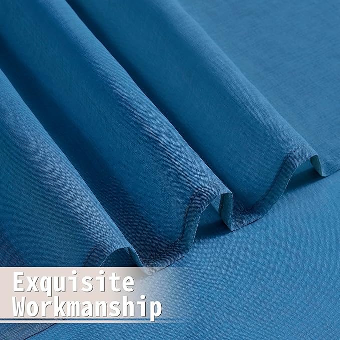 Tollpiz Short Sheer Door Curtains Closet Linen Textured Curtains Sheer Doorway - Image 8