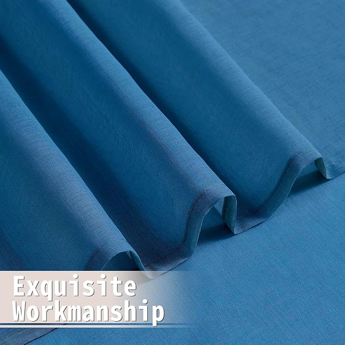 Tollpiz Short Sheer Door Curtain Closet Linen Textured Curtain Sheers Doorway - Image 8