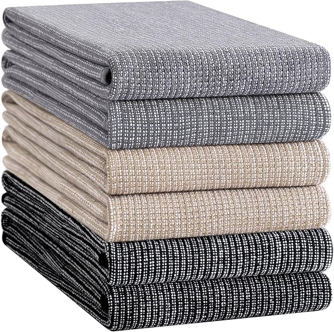 Homaxy Premium Kitchen Towels, Large Cotton Kitchen Hand Towels, Flat and Terry - Image 8