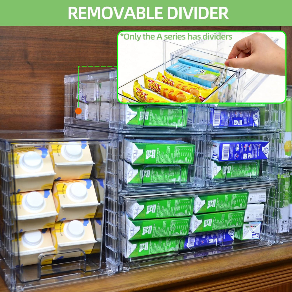 Clear Stackable Acrylic Storage Drawers(4 Pack), Plastic Organizer Bins with ...