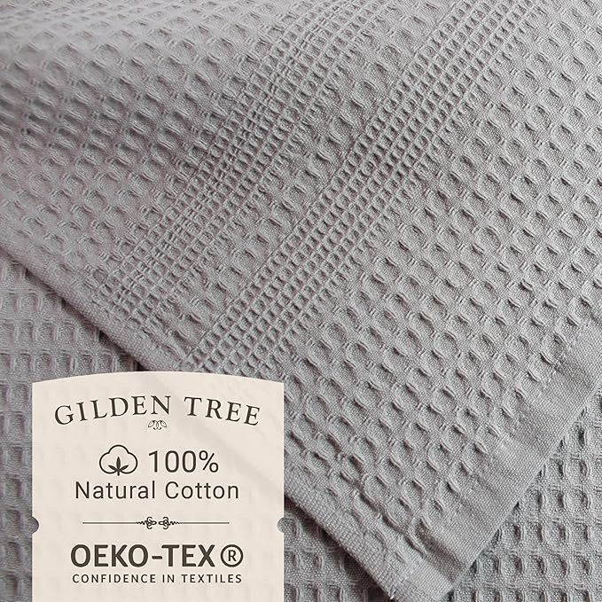 GILDEN TREE Waffle Bath Sheet Large Bath Towels Quick Dry Thin Body Towels - Image 2