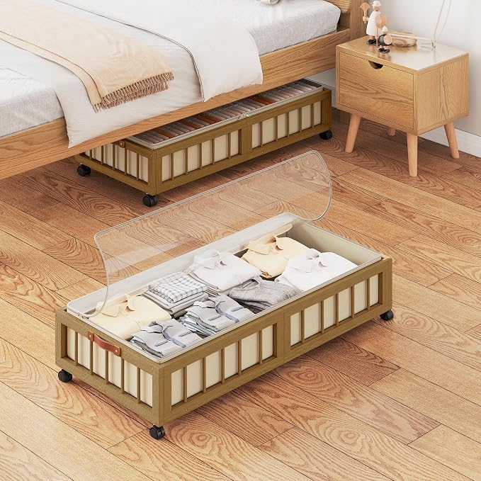 efluky 2-Pack Bamboo Under Bed Storage - Image 7