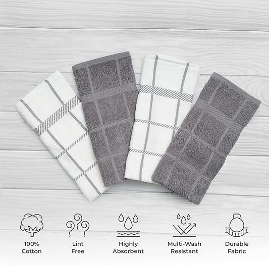 100% Cotton Terry Dish Cloth & Dish Towel, 6 Pack, Super Soft and Absorbent - Image 2