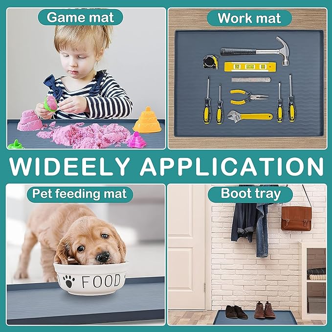 URMONA Waterproof Silicone Under Sink Mat 19'' x 19'' Shelf Liner - Image 6