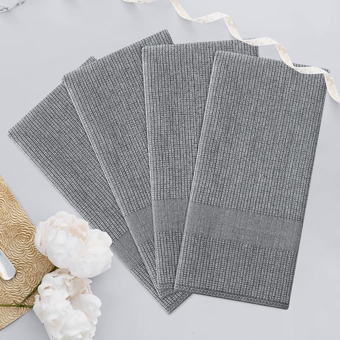 Homaxy Premium Kitchen Towels, Large Cotton Kitchen Hand Towels, Flat and Terry - Image 7