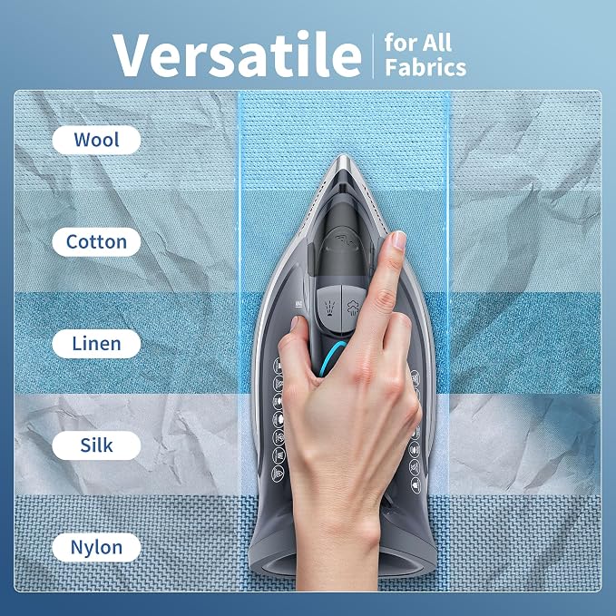 Steam Iron for Clothes Rapid Heating, 1700W Iron Burst of Steam, Non-Stick - Image 7