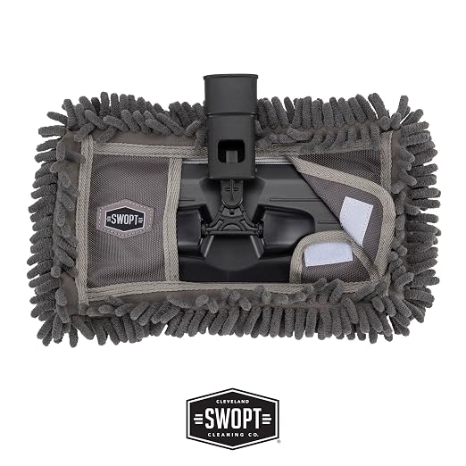 SWOPT 12” Microfiber Dust Mop Head w/Refill — Cleaning Head Interchangeable - Image 2