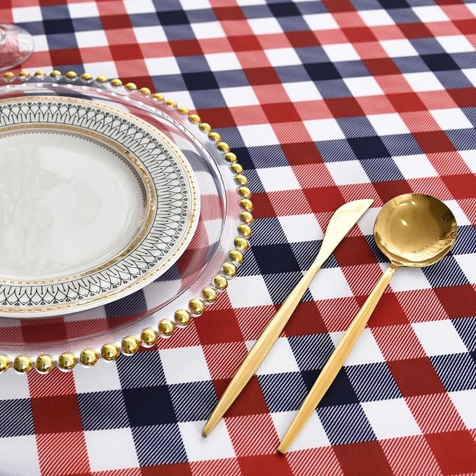 Waterproof Plaid Tablecloth Fabric - Image 3