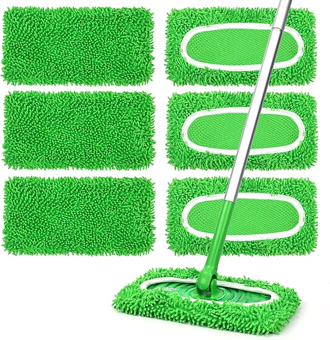6Pcs Reusable Microfiber Mop Pads Compatible by ZMZPA