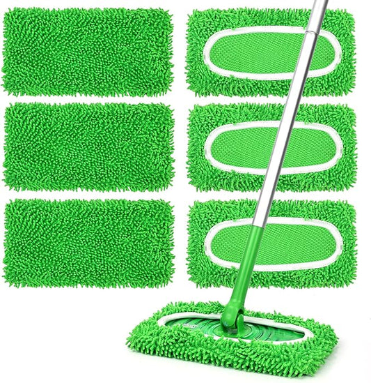 6Pcs Reusable Microfiber Mop Pads Compatible by ZMZPA