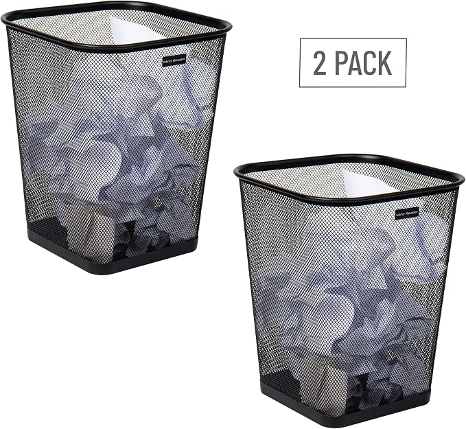 Mind Reader Mesh Trash Can, Waste Paper Basket, Metal Mesh, 9.75"L x 9.75"W x - Image 7