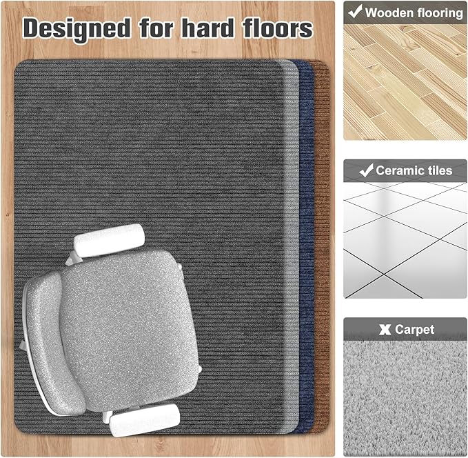 Placoot Desk Chair Mat for Hardwood Floor & Tile 55"x35" Office Chair Mat for - Image 3