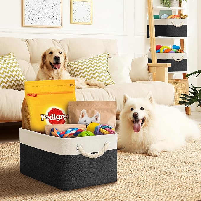 SIMPLE HOUSEWARE Large Fabric Storage Bin, 15.7" x 12" - Image 7