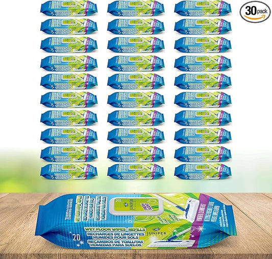 Wet Floor Wipes, Fresh Scent & Plant-Based Textured Cloth Trap Absorb Dirt by JuniperCLEAN
