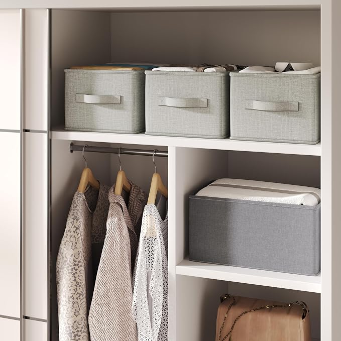 3 Pack Fabric Storage Bins for Shelves | 16.25x12x10in Closet Storage Baskets | - Image 9