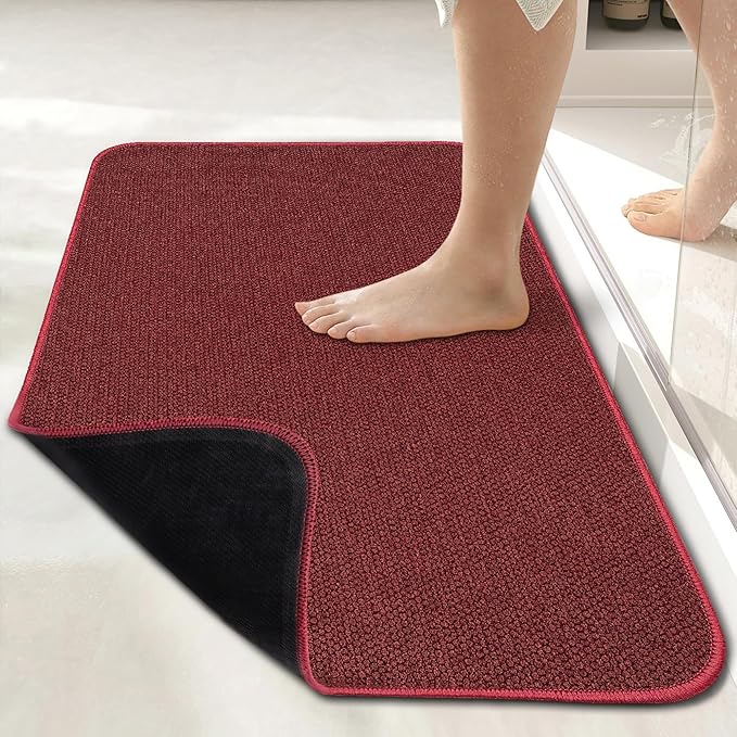 Bath Mat, Ultra Thin Bathroom Rugs, Rubber Bath Mats by BosapDirect