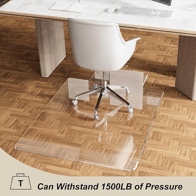 Beveled Edge Irregular Office Chair Mat - Image 5