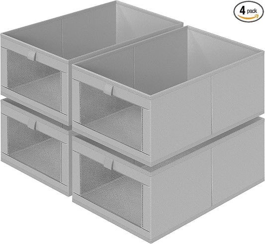 Criusia 4 Pack Linen Closet Organizers and Storage, Closet organizer Large by Criusia