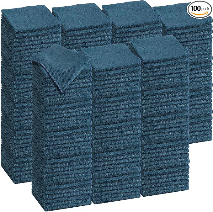 Tenare 100 Count12'' x 12'' Microfiber Cleaning Cloths Reusable Cleaning Rags by Tenare